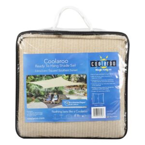 COOLAROO READY TO HANG SHADE SAIL SQUARE 3.6M X 3.6M