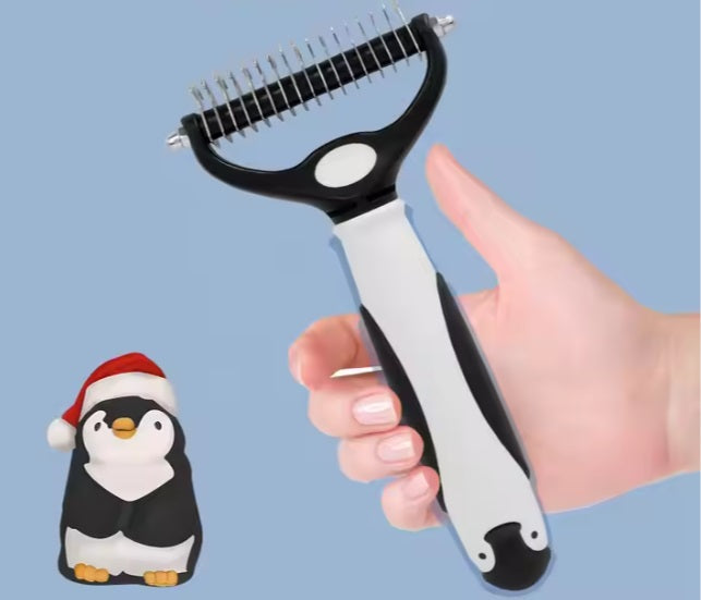Professional Pet grooming deshed and demat comb with double sided knife for safely cutting through knots, matted coat - Image 7