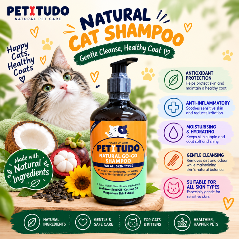 PETITUDO NATURAL GO-GO Cat Shampoo. 30ml (Trial size), 500ml and 1000ml